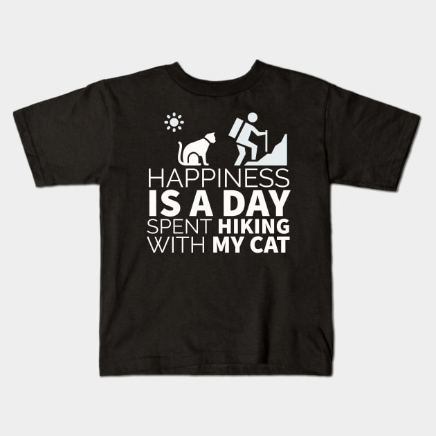 Happiness Is A Day Spent Hiking With My Cat Kids T-Shirt by kooicat